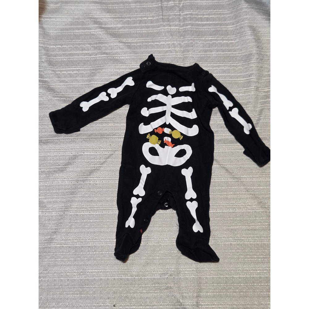 Carter's Just One You Baby Skeleton Halloween Footed Coverall Black 3M
